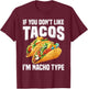 Cute Taco Design Women Kids Mexican Food Taco Lover T-Shirt - T-Shirt | Maroon