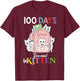 100th Day of School Kittens in Backpack Cute 100 Days T-Shirt - T-Shirt | Maroon