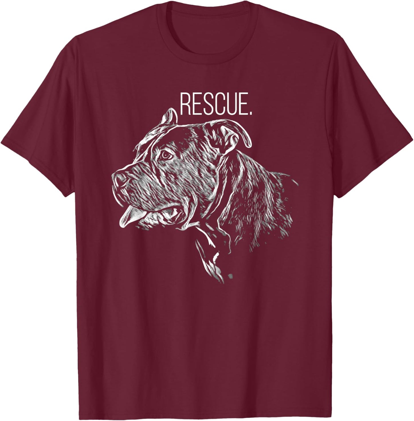 Pitbull Rescue Dog - Adopt Don't Shop - Save The Pitbulls T-Shirt - T-Shirt | Maroon