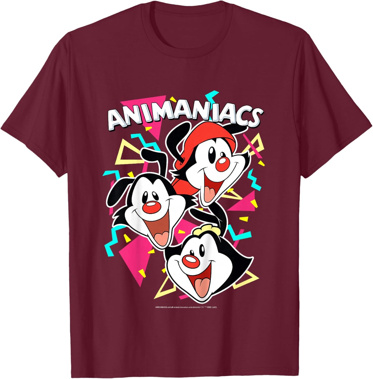 Kids Animaniacs Yakko Wakko & Dot Party Portrait T-Shirt - T-Shirt | Maroon