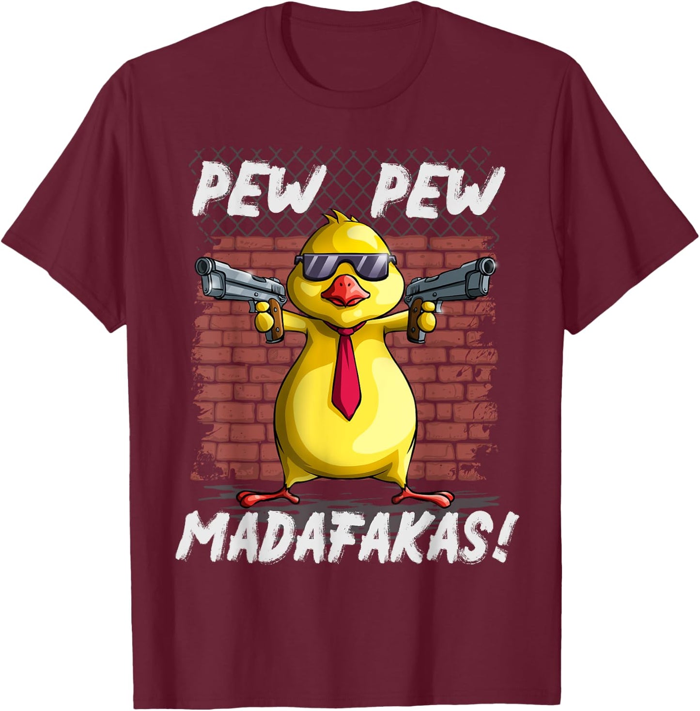 Funny Chicks PewPewPew Madafakas Crazy Chick Pew Gift T-Shirt - T-Shirt | Maroon