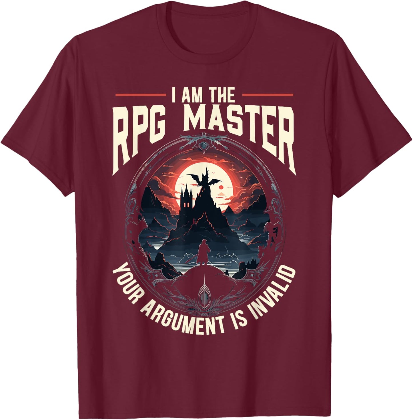 RPG Master D20 Gaming Tabletop Games Funny RPG Gamer T-Shirt - T-Shirt | Maroon