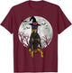 Scary Doberman Pinscher Dog Witch Hat Halloween T-Shirt - T-Shirt | Maroon