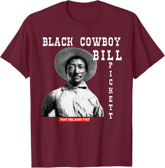 Black Cowboy Bill Pickett Cowboy African American History T-Shirt - T-Shirt | Maroon