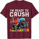 Kids First Day I'm Ready To Crush Kindergarten Monster Truck Boys T-Shirt - T-Shirt | Maroon