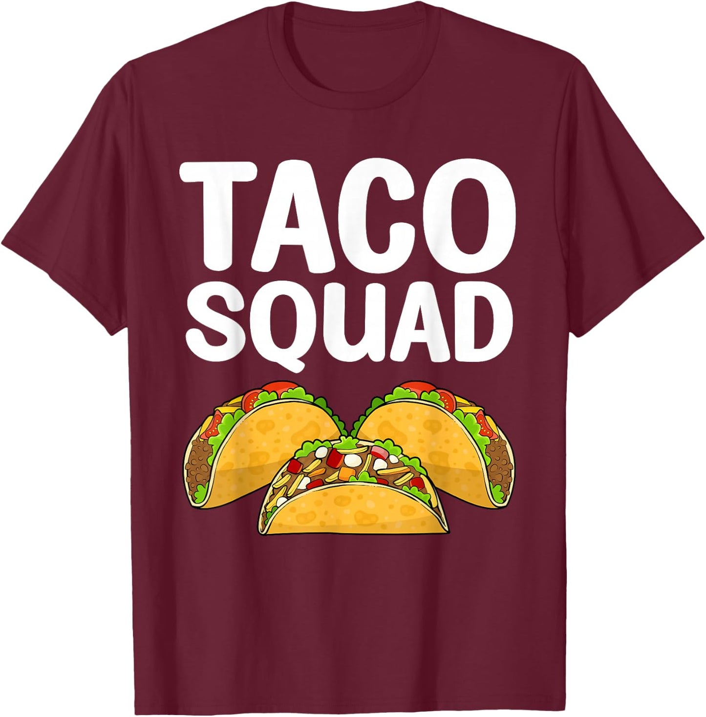 Funny Taco Design Women Kids Mexican Food Taco Lover T-Shirt - T-Shirt | Maroon