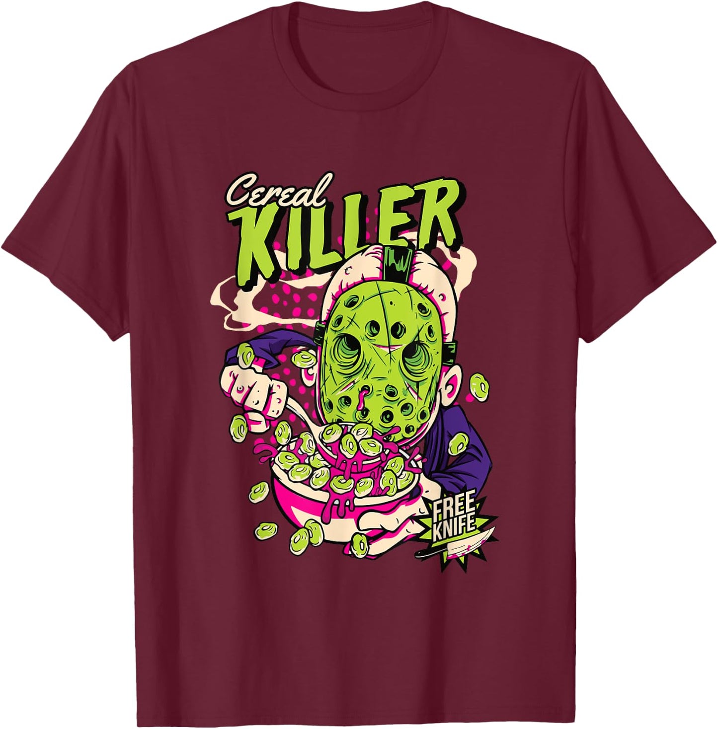 Cereal Killer | Horror Movies True Crime And Cereal Lovers T-Shirt - T-Shirt | Maroon