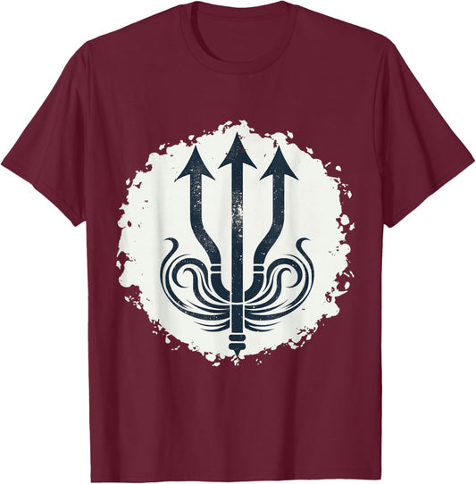 Trident Poseidon Symbol Ancient Greek God T-Shirt - T-Shirt | Maroon