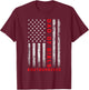 Dad Of Girls Outnumbered Vintage American Flag 4th Of July T-Shirt - T-Shirt | Maroon
