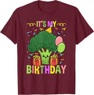 Its My Birthday Broccoli T-Shirt - T-Shirt | Maroon