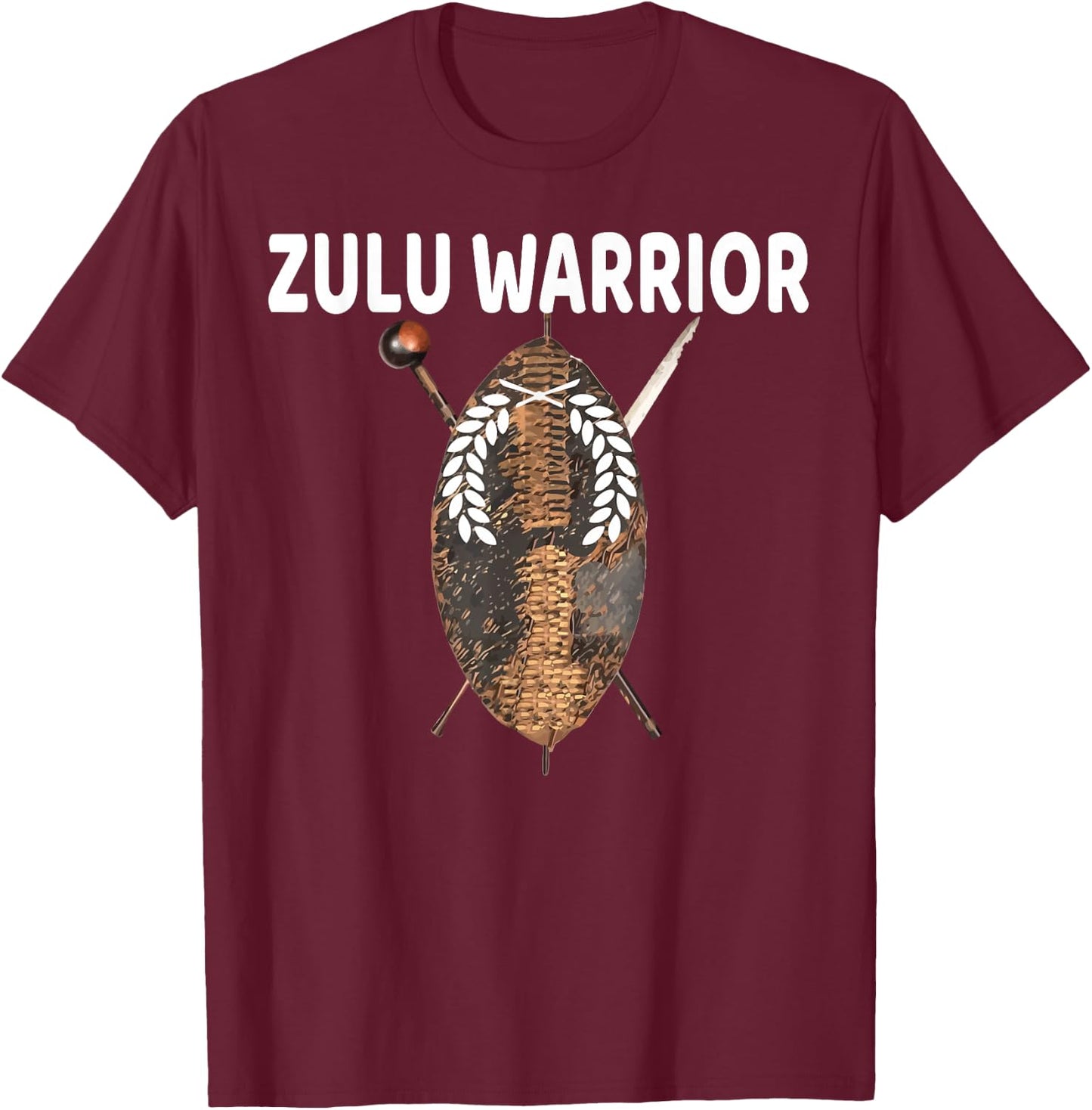 Zulu Warrior Shaka King African Tribe Africa Pride Zulu T-Shirt - T-Shirt | Maroon