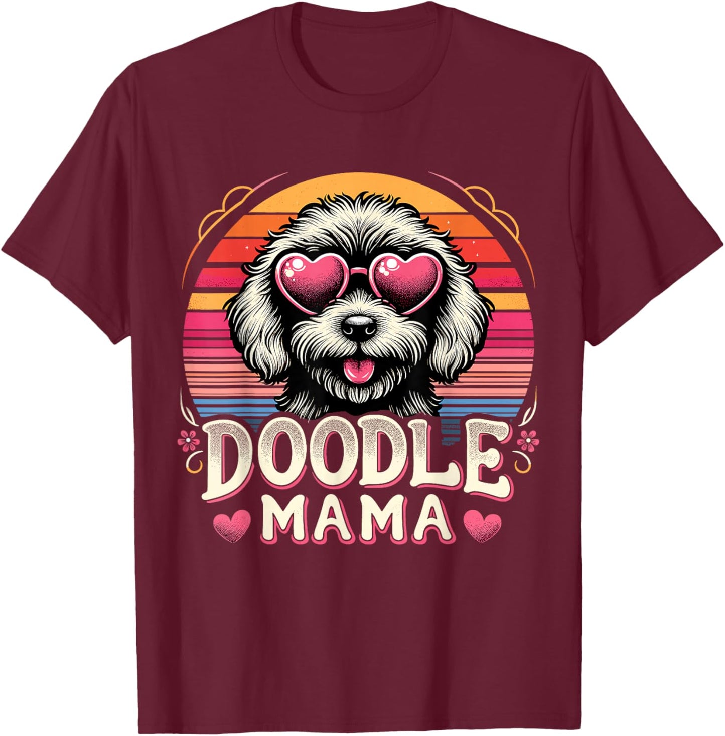 Doodle Mama Goldendoodle Mom T-Shirt - T-Shirt | Maroon