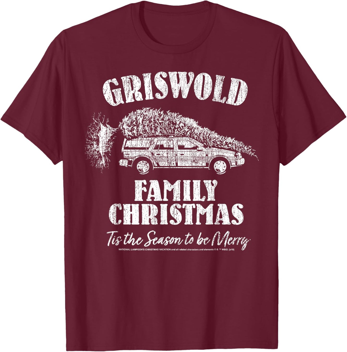 National Lampoon's Christmas Vacation 'Tis The Season Car T-Shirt - T-Shirt | Maroon