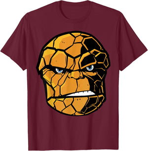 Marvel Fantastic Four The Thing Big Face T-Shirt - T-Shirt | Maroon