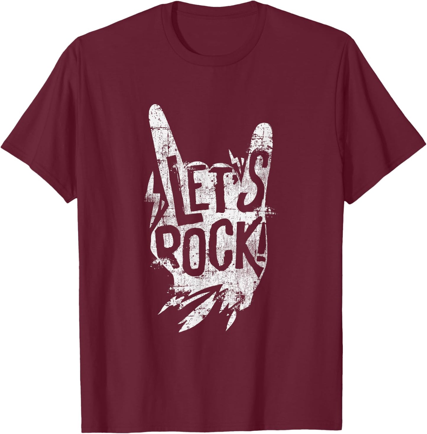 Let's Rock - Music Festival Party T-Shirt - T-Shirt | Maroon