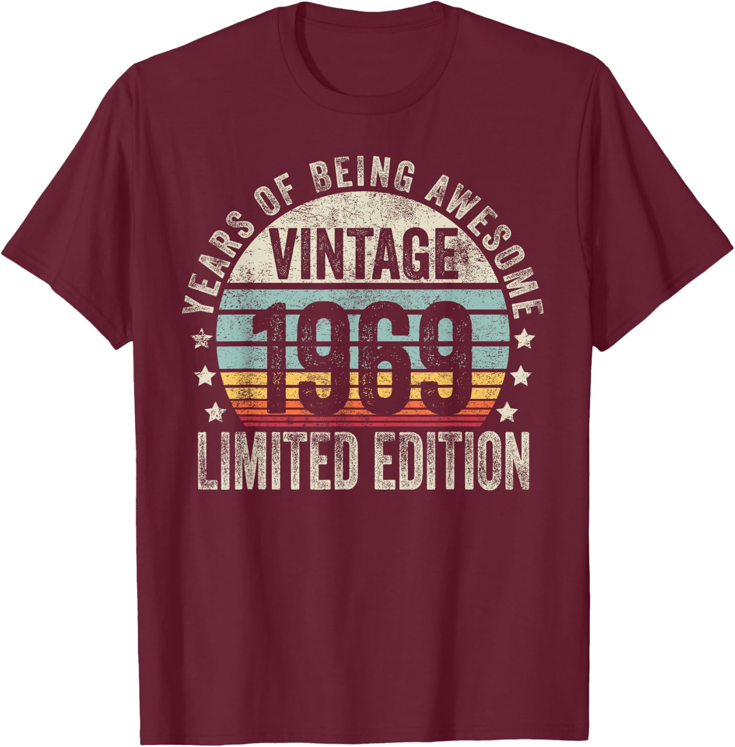 Vintage 1969 T Shirts Retro Funny 1969 Birthday T-Shirt - T-Shirt | Maroon