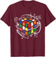 Math Puzzle Cube T-Shirt - T-Shirt | Maroon