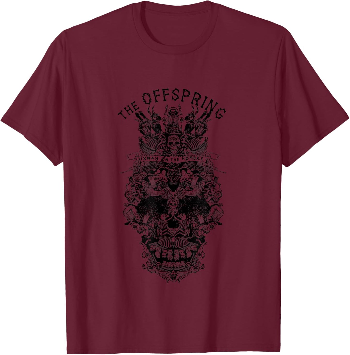 The Offspring Official Black Ixnay on the Hombre T-Shirt - T-Shirt | Maroon