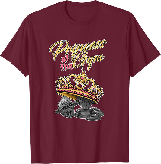 Princess of the Gym | Bodybuilding Strength Sports Gym T-Shirt - T-Shirt | Maroon