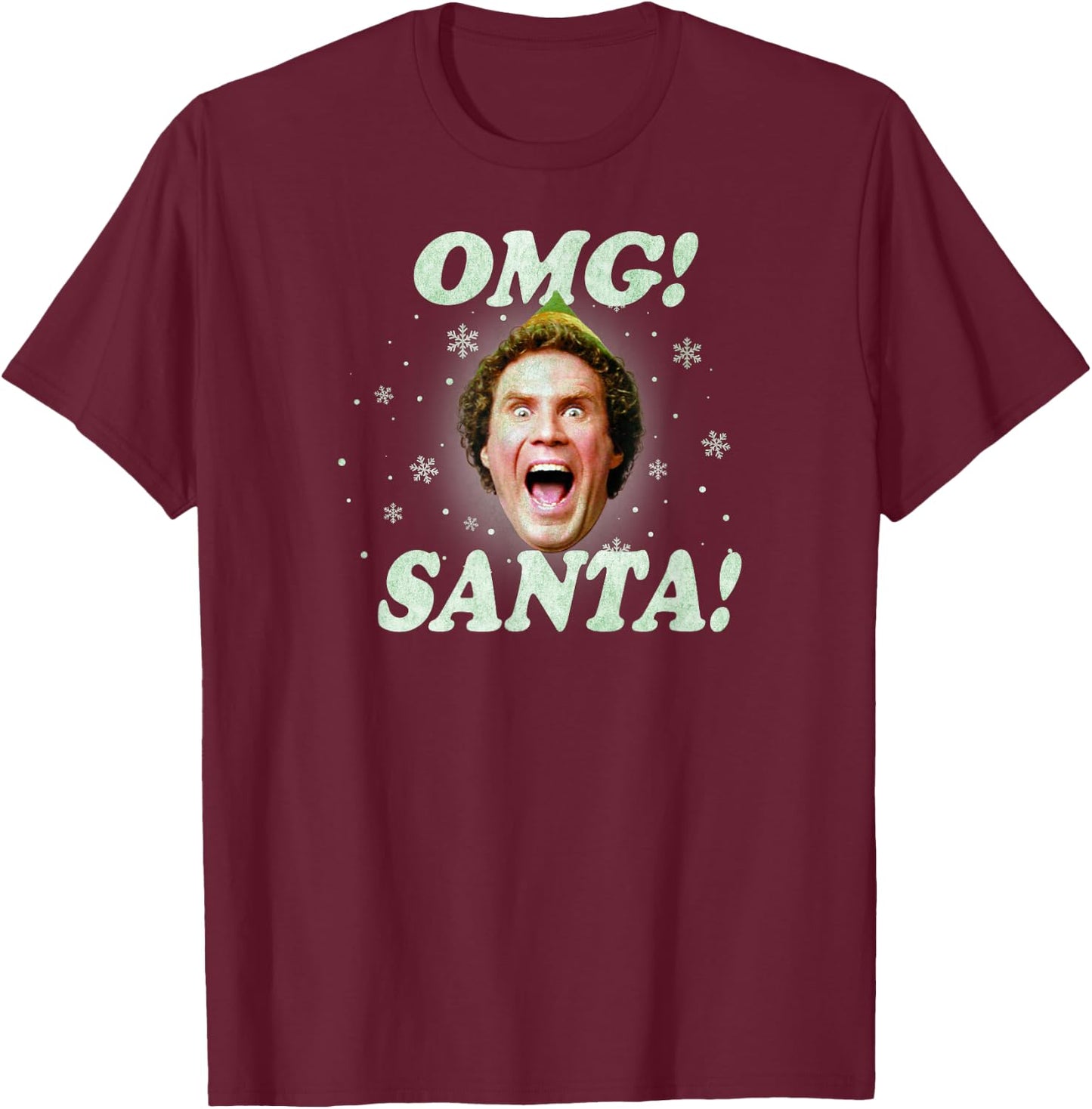 Elf Buddy OMG Santa T-Shirt - T-Shirt | Maroon