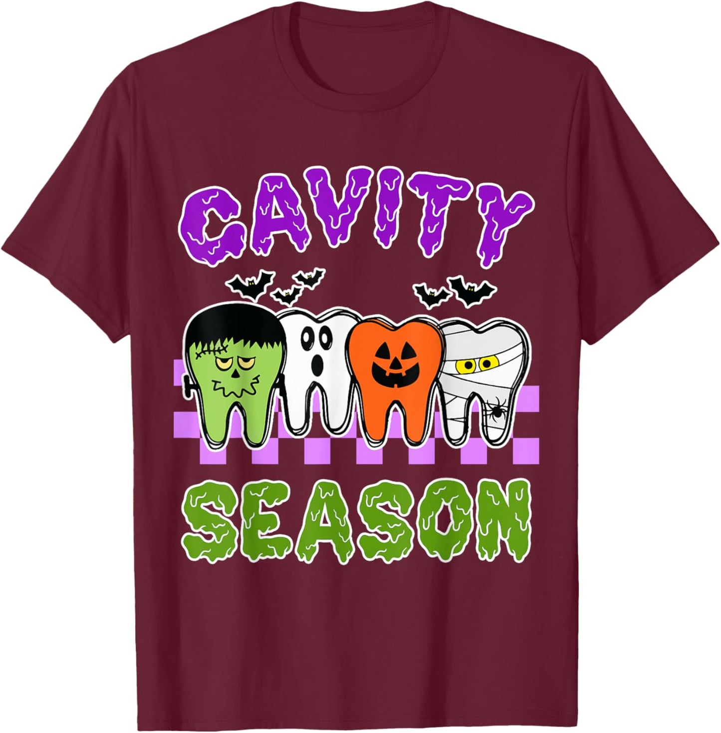 Cavity Season Dental Halloween Dentist Gift Men T-Shirt - T-Shirt | Maroon