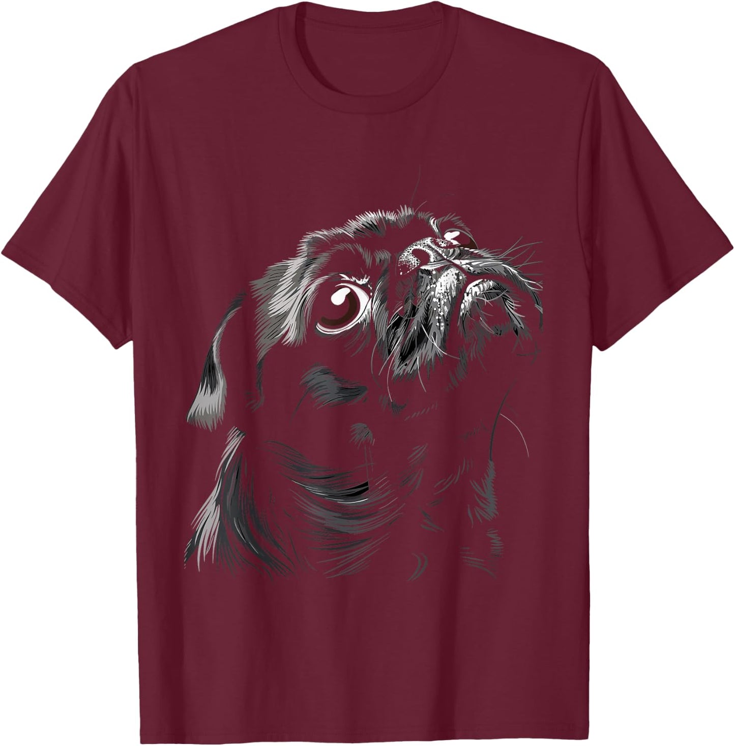 Pug for Dog Mom Dad Funny Cute Black Pug Men Women Kids T-Shirt - T-Shirt | Maroon