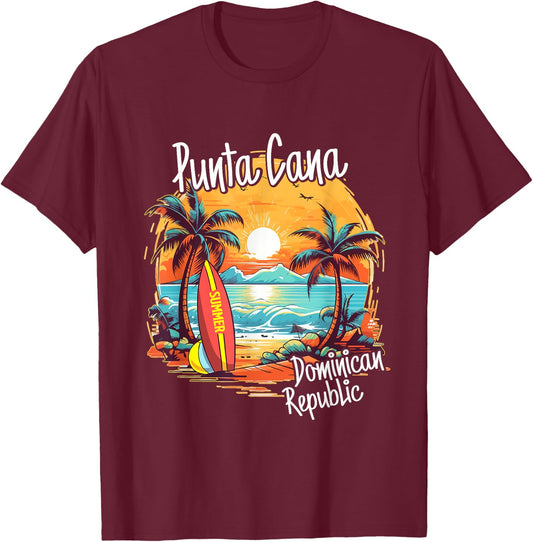 Punta Cana Vacation Dominican Republic Beach Family Trip T-Shirt - T-Shirt | Maroon