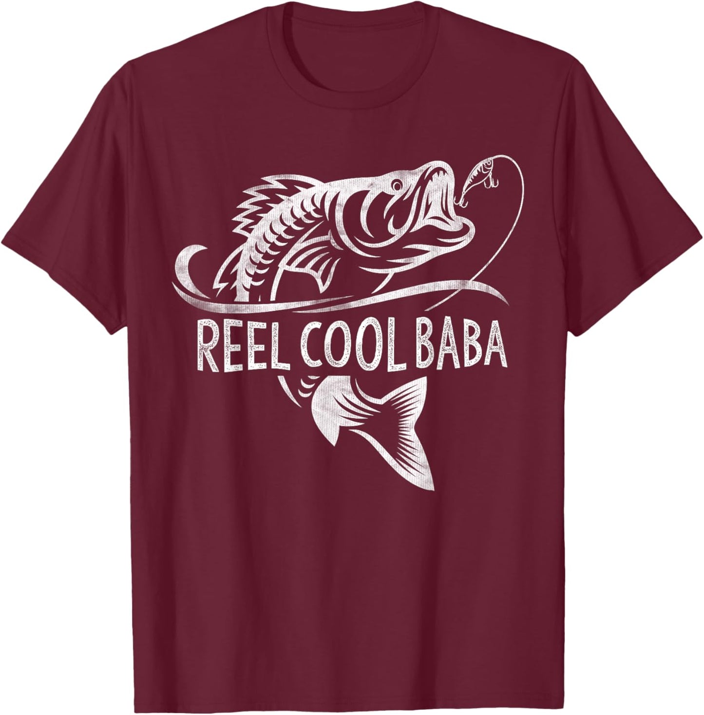 Reel Cool Baba Fishing Gifts Baba Father's Day T-Shirt - T-Shirt | Maroon