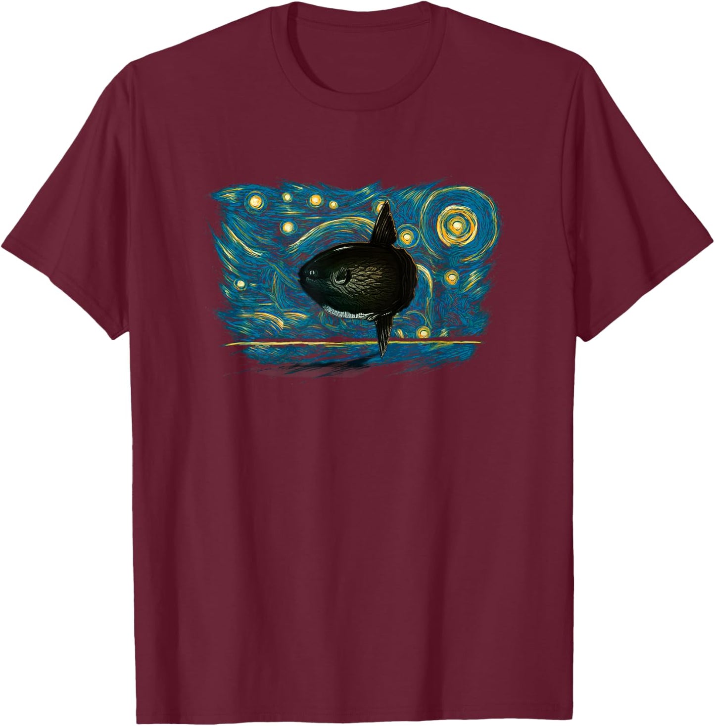 Retro Vintage Style Sunfish T-Shirt - T-Shirt | Maroon