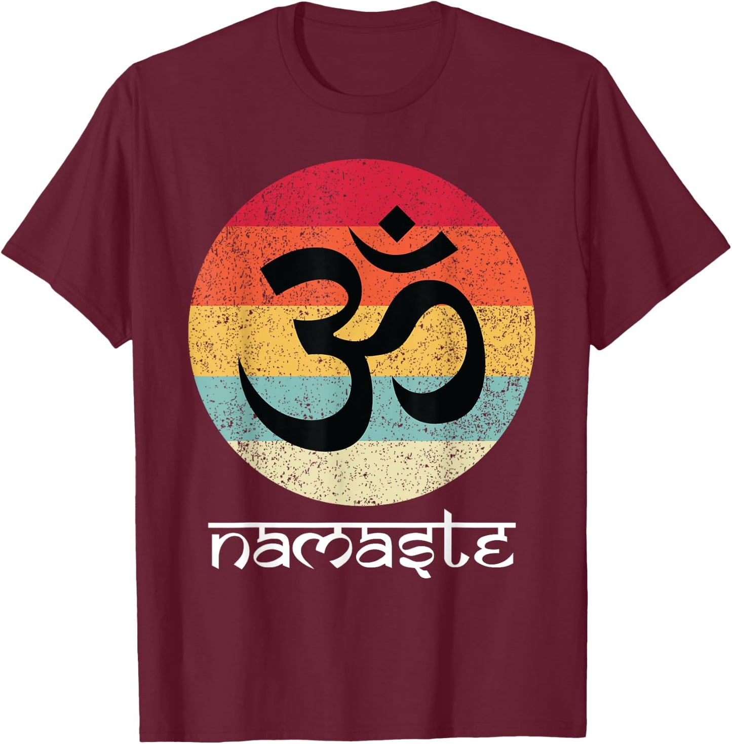 Om Symbol Namaste Aum Ohm Hindu Zen Tantra Yoga Day T-Shirt - T-Shirt | Maroon