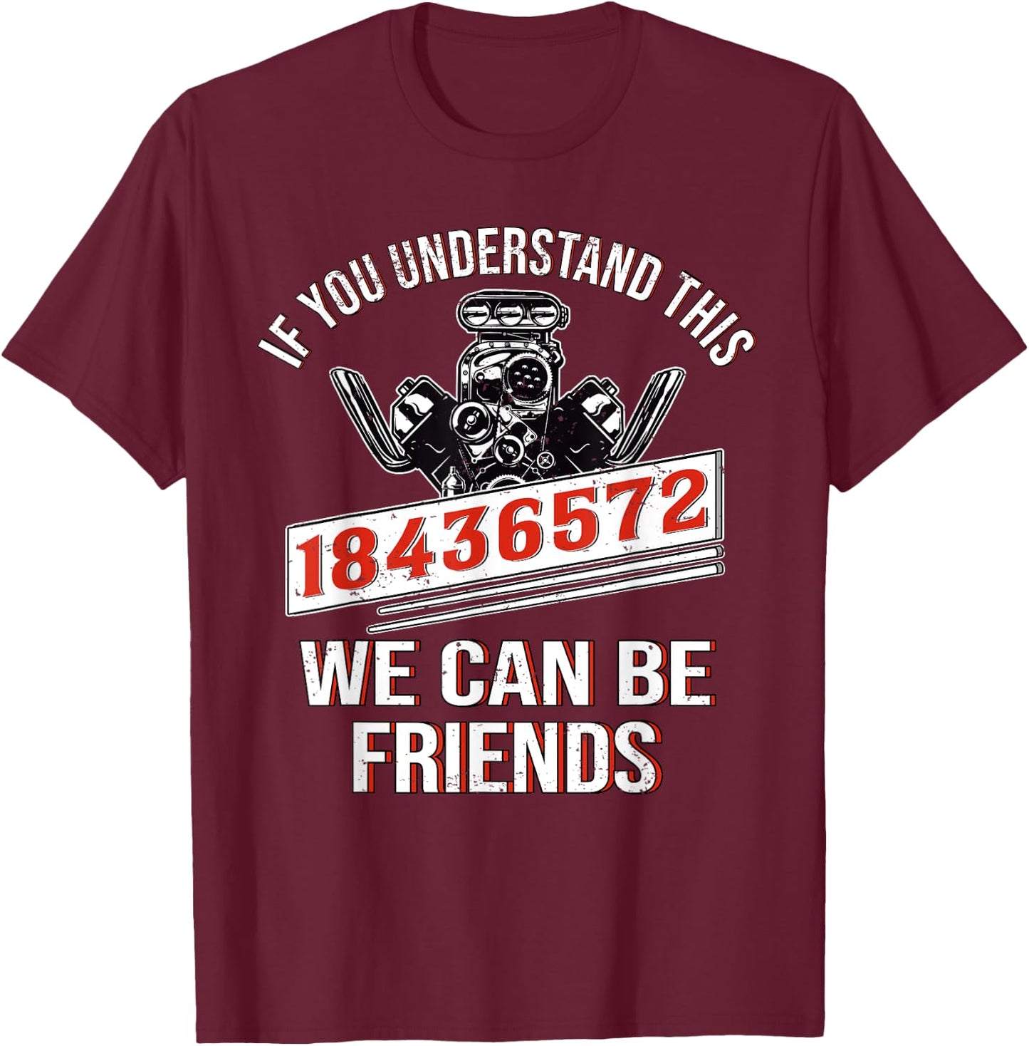 Mechanic Car Mechanic 18436572 V8 Mechanic T-Shirt - T-Shirt | Maroon