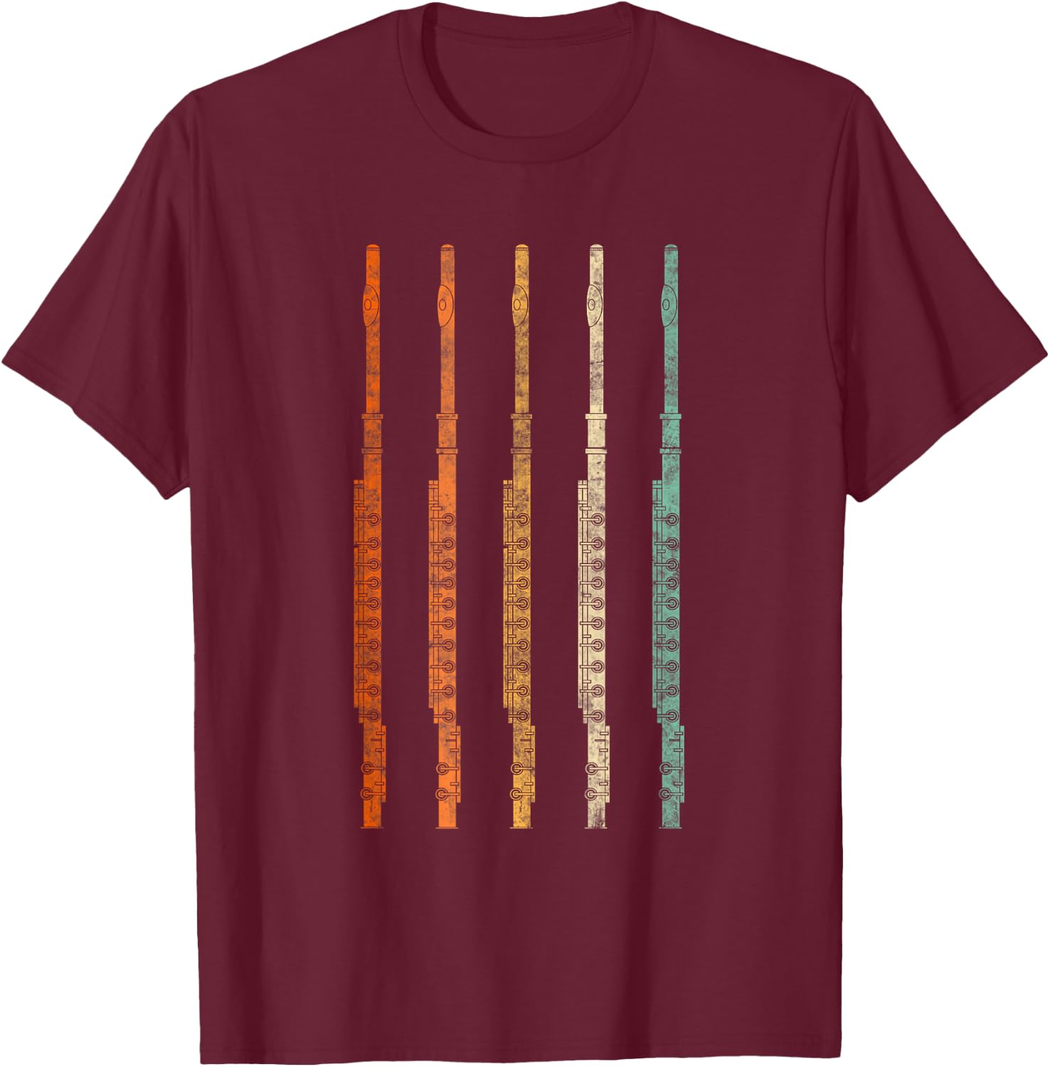 Marching Band Flute T-Shirt - T-Shirt | Maroon