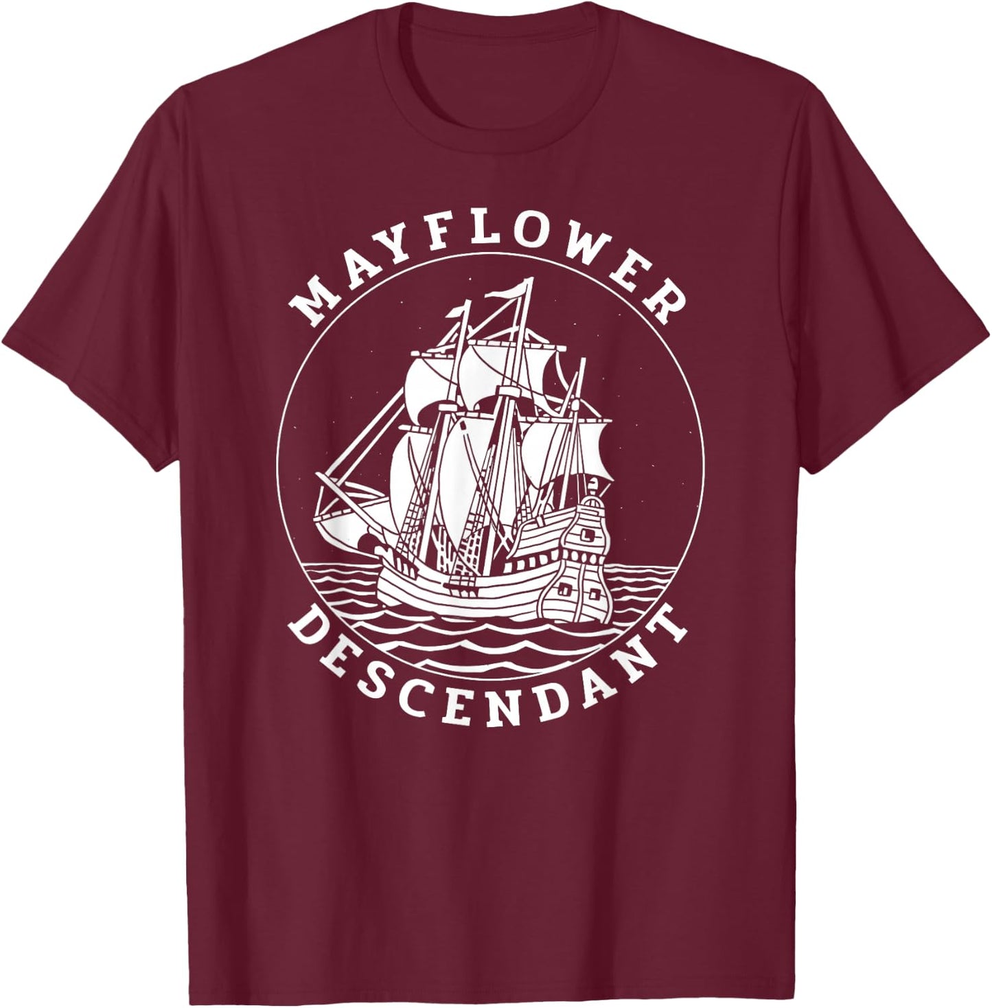 Mayflower Descendant T-Shirt - T-Shirt | Maroon