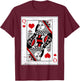 Queen Of Hearts Classic Card Game Icon Valentine Graphic T-Shirt - T-Shirt | Maroon