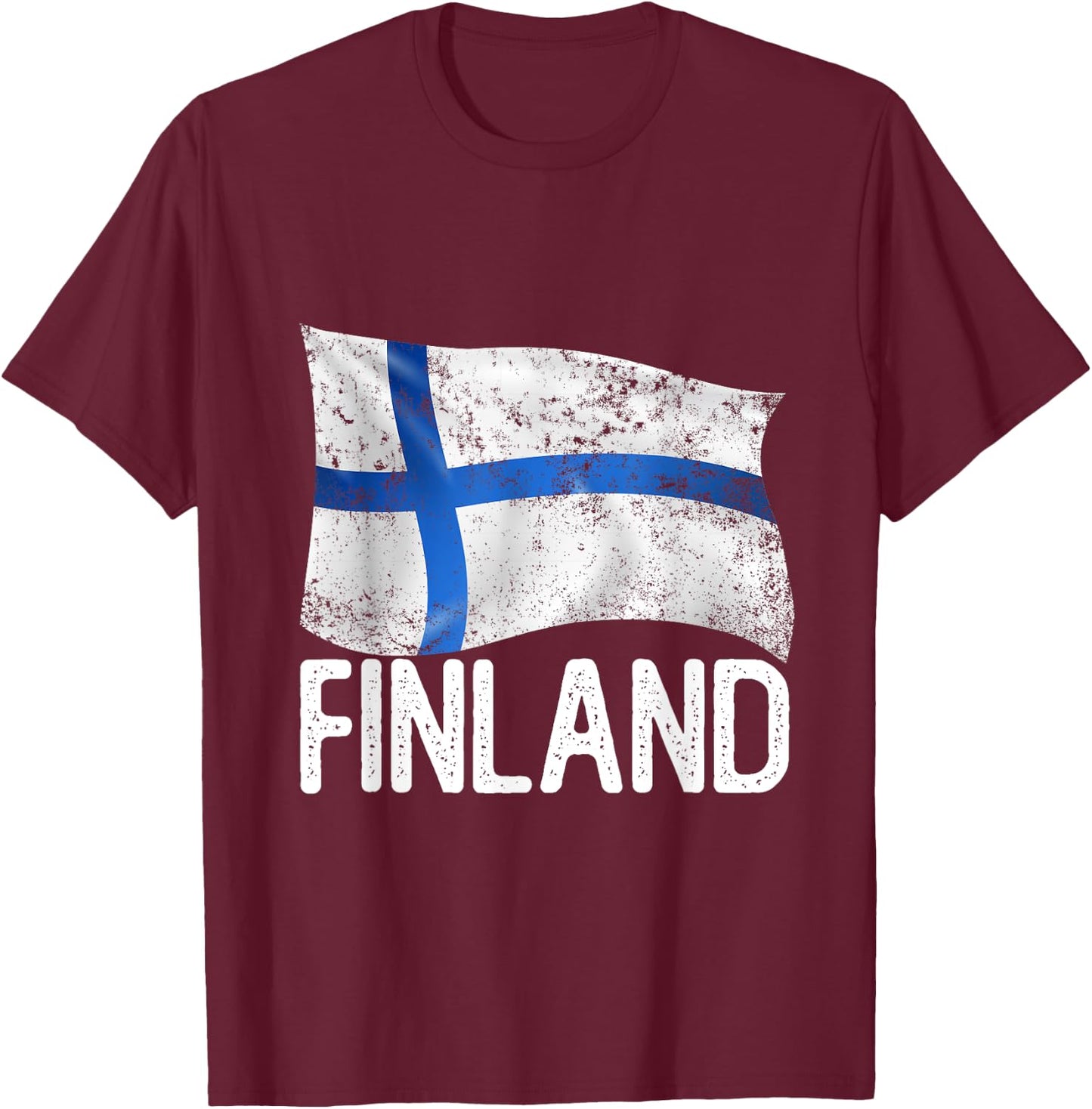 Finnish Flag Finland T-Shirt - T-Shirt | Maroon