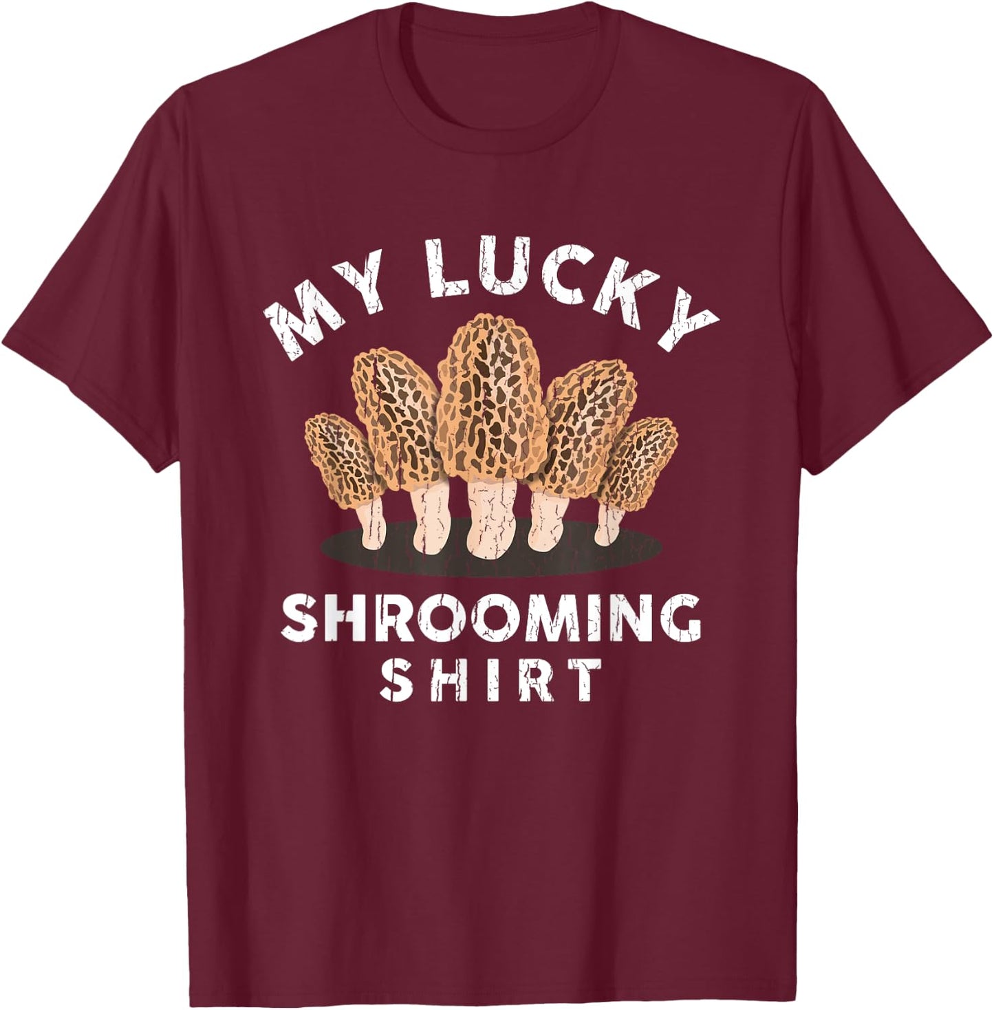 Funny Morel Mushroom Hunting Whisperer Men Women Kids Gifts T-Shirt - T-Shirt | Maroon