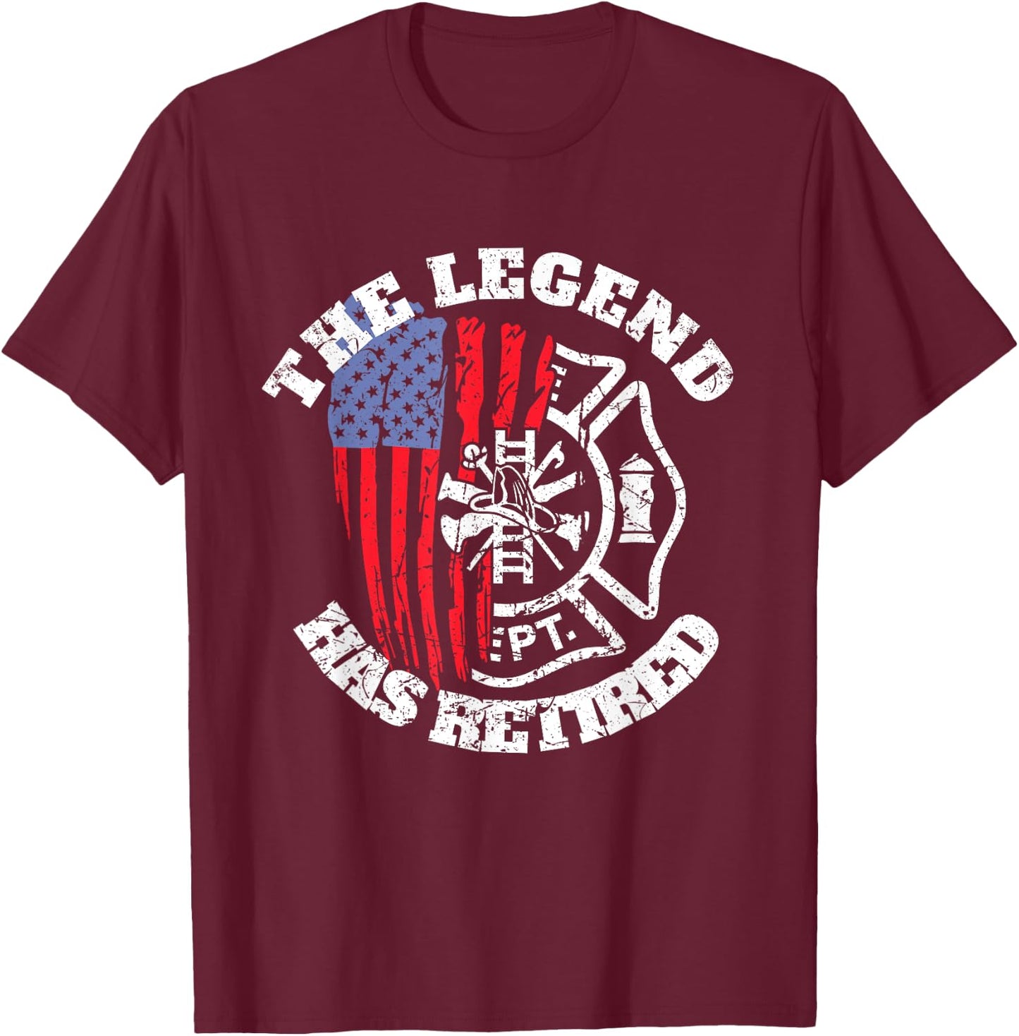Retired Fire Chief Retirement Firefighter Fireman T-Shirt - T-Shirt | Maroon