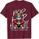Easter Hip-Hop Bunny Street Style Rabbit with Beats T-Shirt - T-Shirt | Maroon