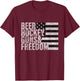 Beer Hockey Guns & Freedom T-Shirt - T-Shirt | Maroon