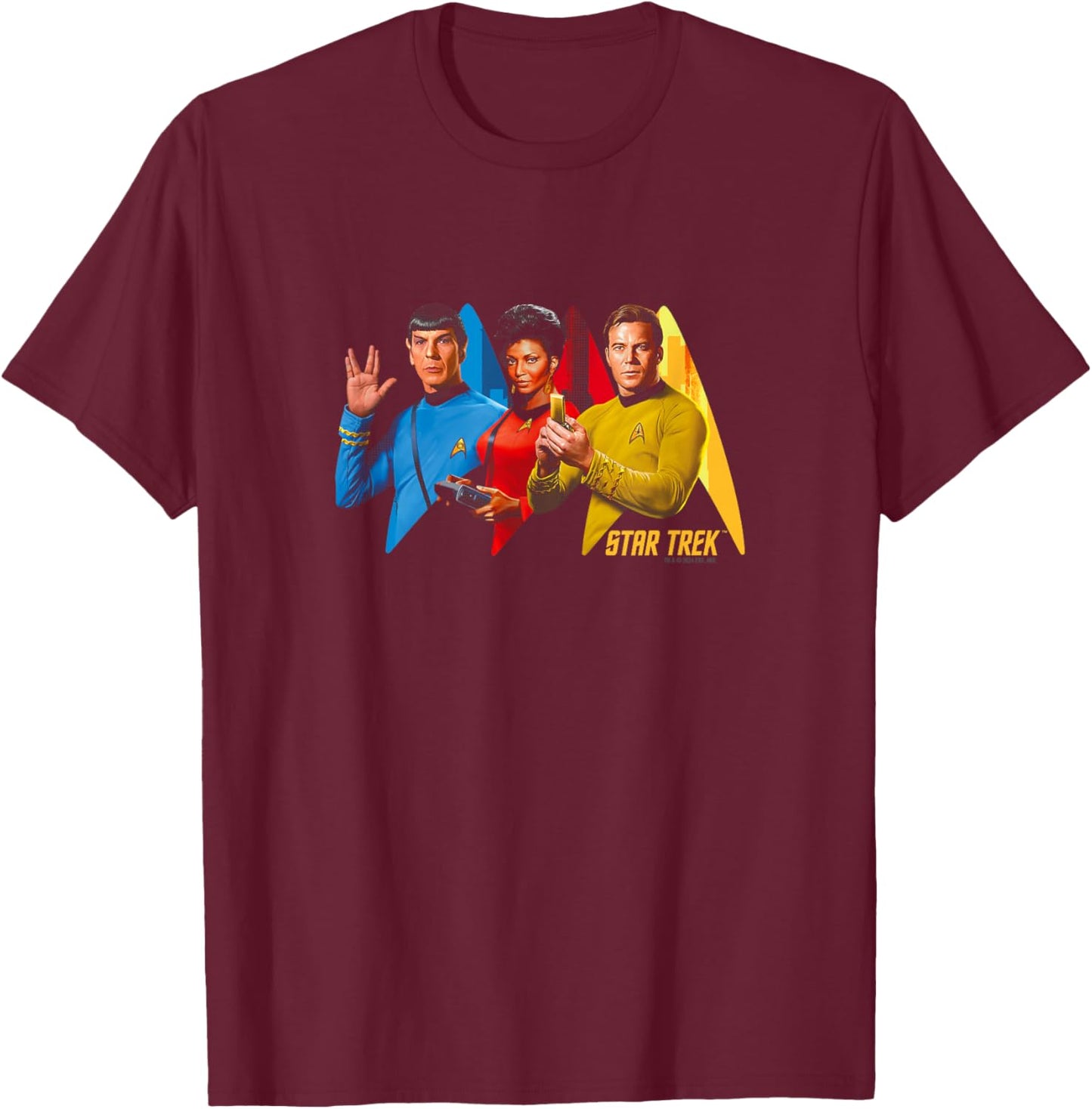 Star Trek Character Group - Officially Licensed T-Shirt - T-Shirt | Maroon