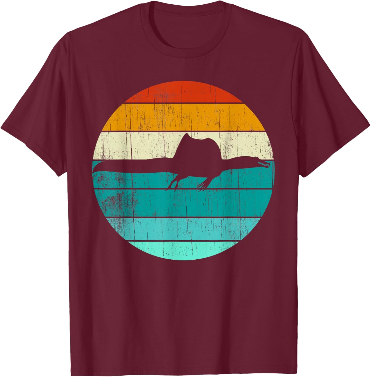 Spinosaurus Vintage Retro Sunset - Dinosaur Lover T-Shirt - T-Shirt | Maroon