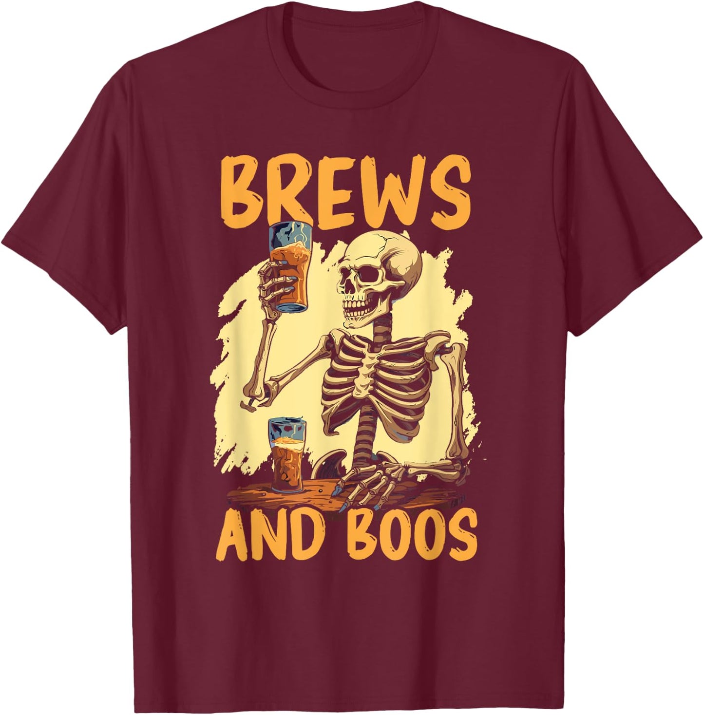 Halloween Beer Drinker Trick Or Treat Spooky Alcoholic T-Shirt - T-Shirt | Maroon