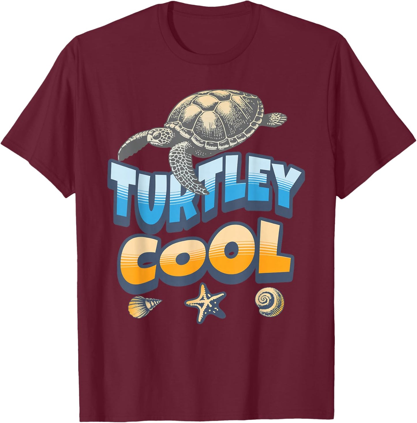 Turtle Walking Design Turtley Cool T-Shirt - T-Shirt | Maroon