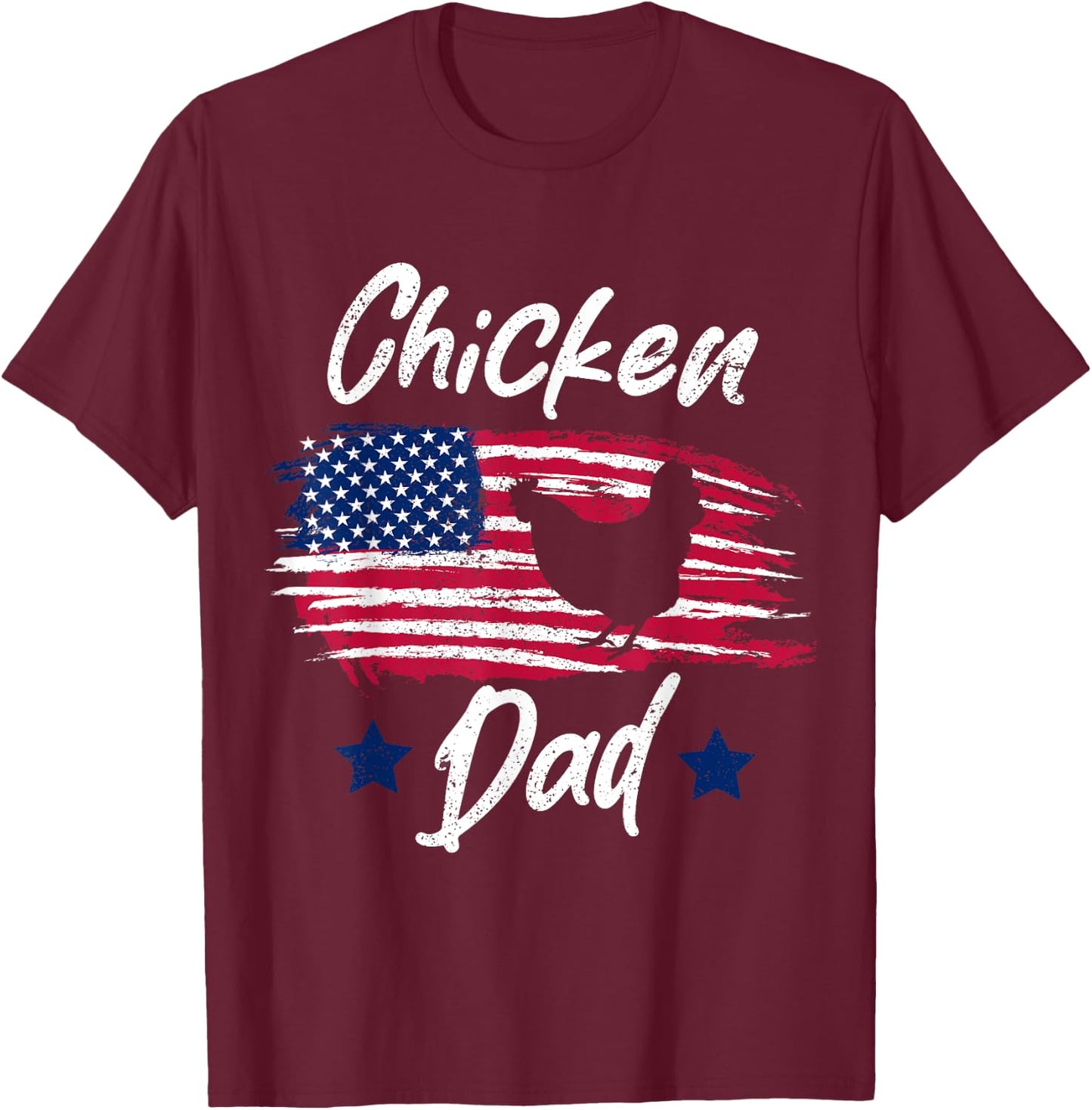 Chicken farmer Father Funny Chicken Dad T-Shirt - T-Shirt | Maroon