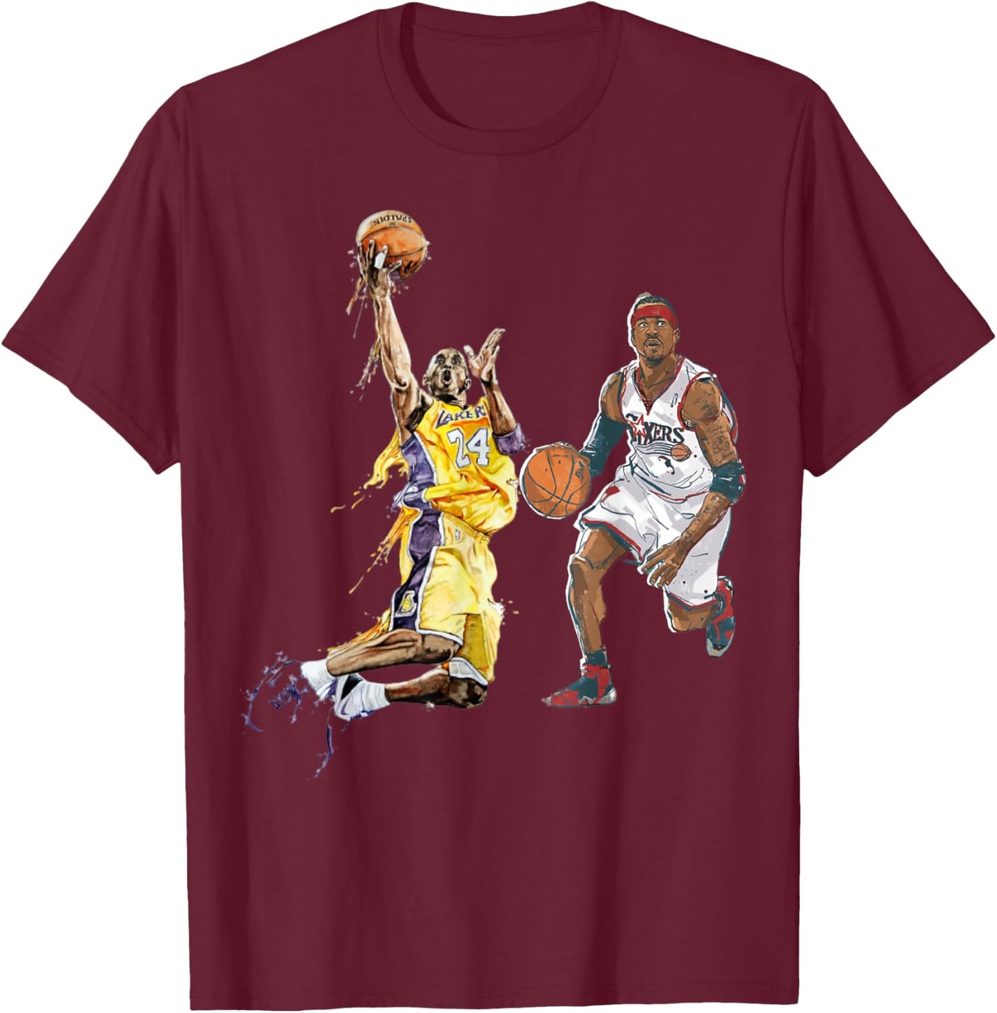 Basketball Stars Legends Vintage Retro Shirt T-Shirt - T-Shirt | Maroon