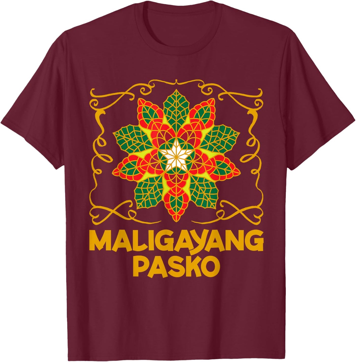 Philippines Christmas Pinoy Maligayang Pasko T-Shirt - T-Shirt | Maroon