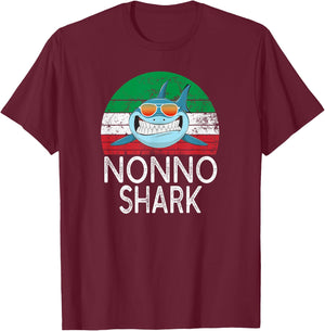 Nonno Shark Italian Grandpa Funny Vintage T-Shirt - T-Shirt | Maroon