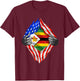 Super Zimbabwean Heritage Proud Zimbabwe Roots USA Flag T-Shirt - T-Shirt | Maroon