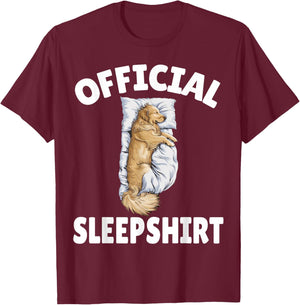 Golden Retriever Dog Official Sleepshirt Napping Pajamas T-Shirt - T-Shirt | Maroon