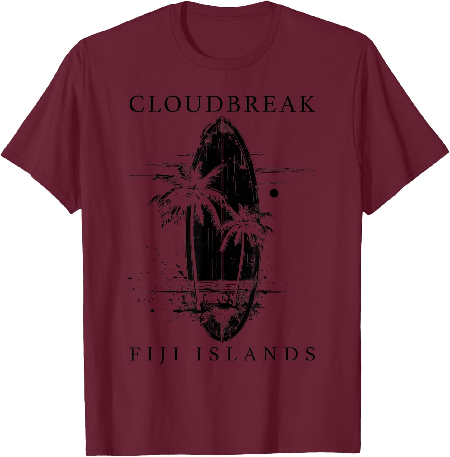 Cloudbreak Fiji Islands Surf Vintage Surfer T-Shirt - T-Shirt | Maroon